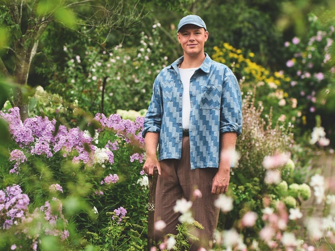 man stood in garden