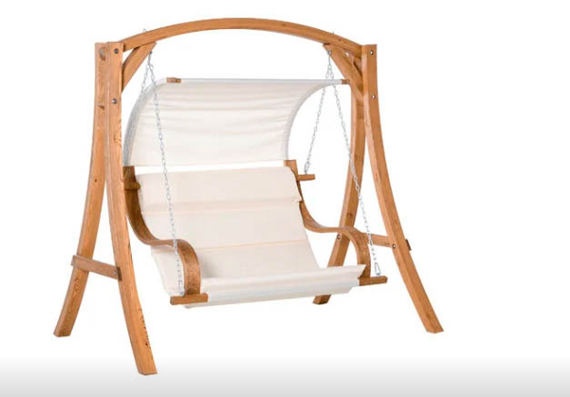 Outsunny Wooden Porch A-Frame Swing Chair