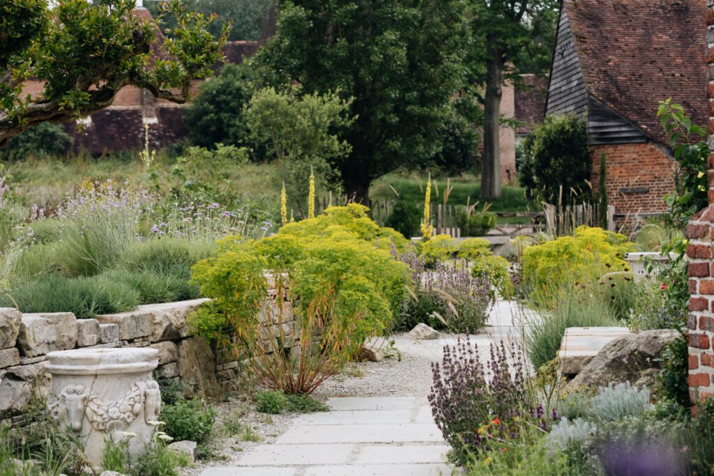 The newly re-created Delos garden at Sissinghurst Castle Garden, Kent