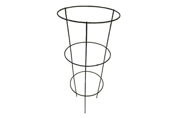 Conical plant support on a white background