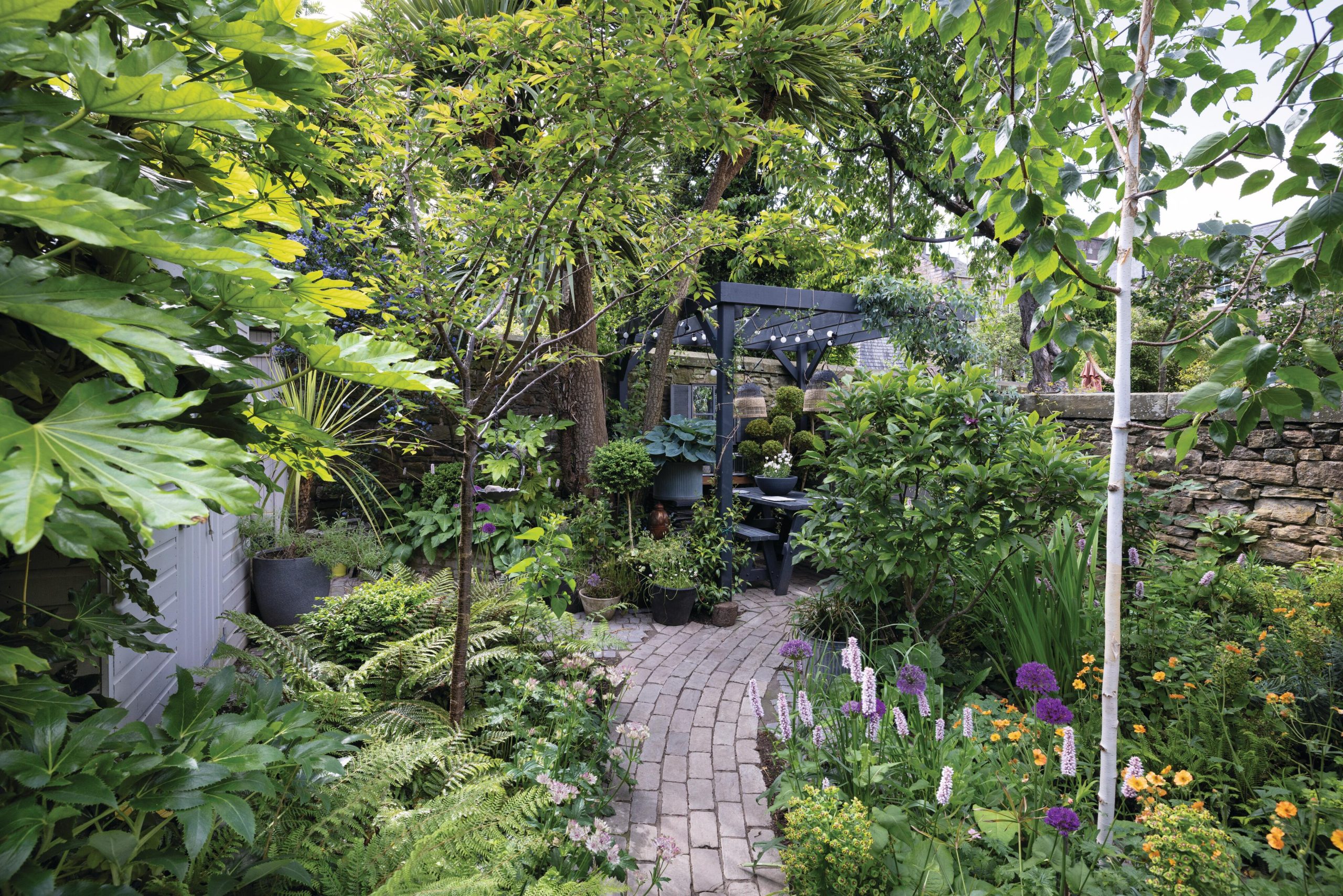 Garden path and seating