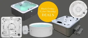 Black Friday hot tub deals Hot tubs on a grey background