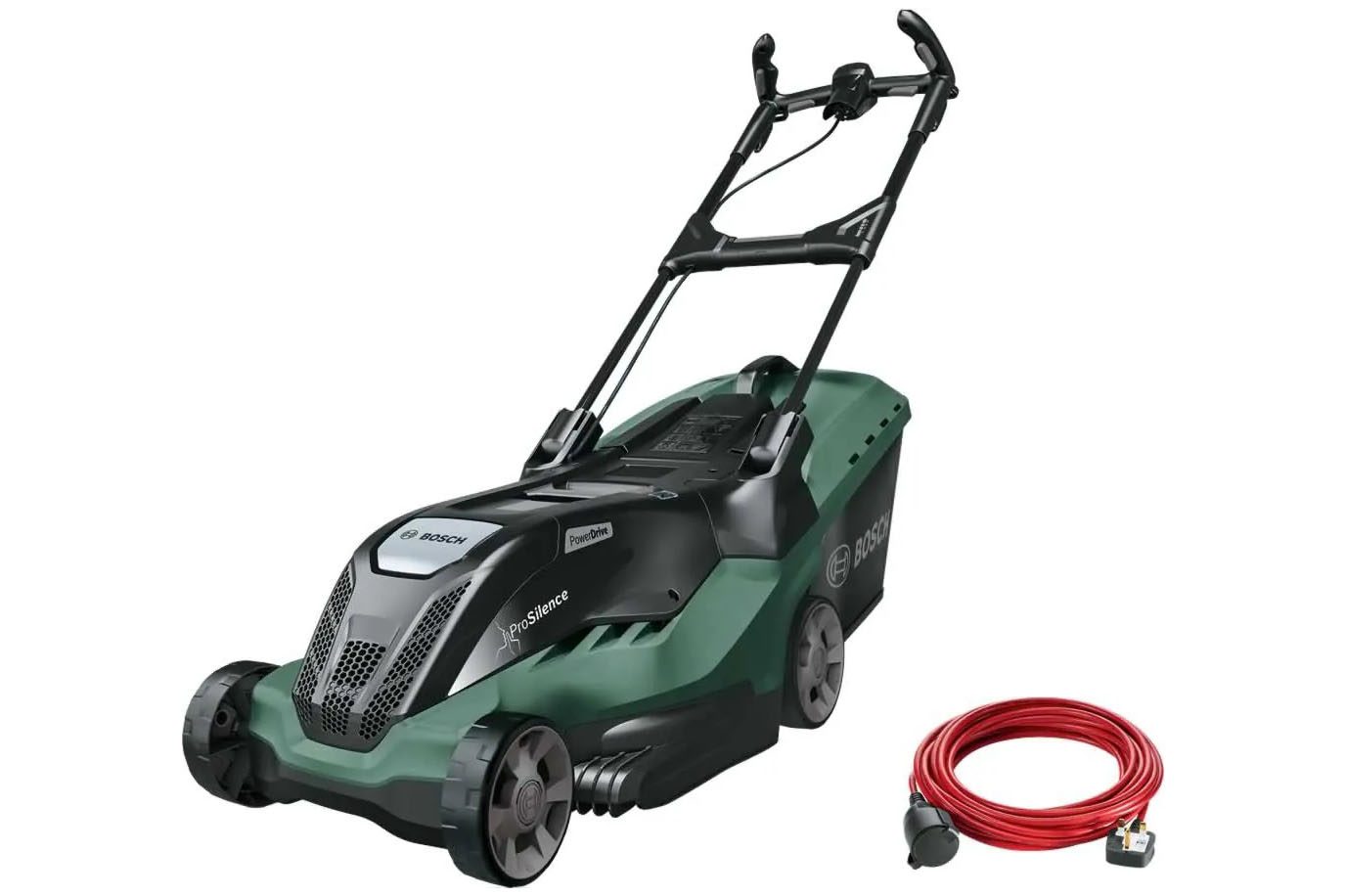 Bosch AdvancedRotak 750 lawn mower on a white background