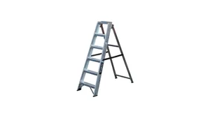 TB Davies 1200-026 Heavy-Duty Swingback Step Ladder A metal ladder on a white background.