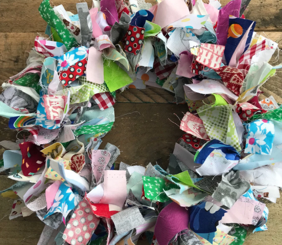 Christmas rag wreath from Etsy