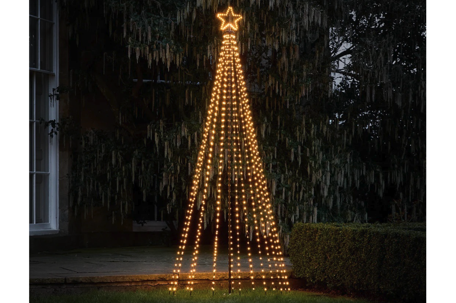 Lights4Fun 2.4m Warm White Micro LED Christmas Tree