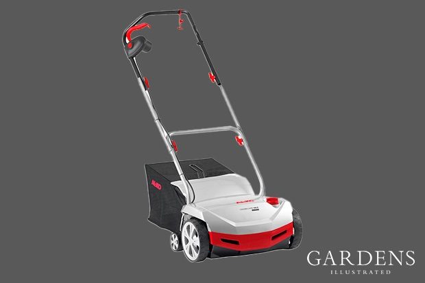 AL-KO 38E 1300W Electric Scarifier on a grey background