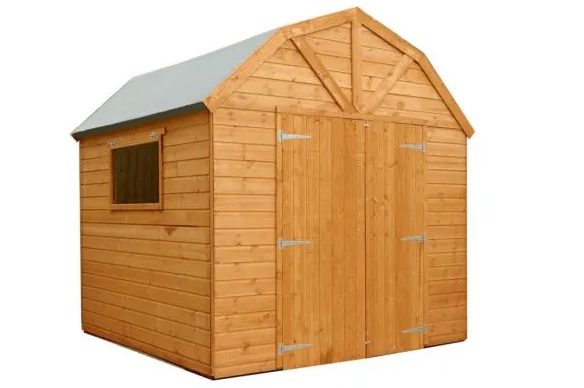 Mercia 8' x 8' Premium Shiplap Dutch Barn on a white background