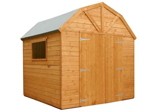 Mercia 8' x 8' Premium Shiplap Dutch Barn on a white background