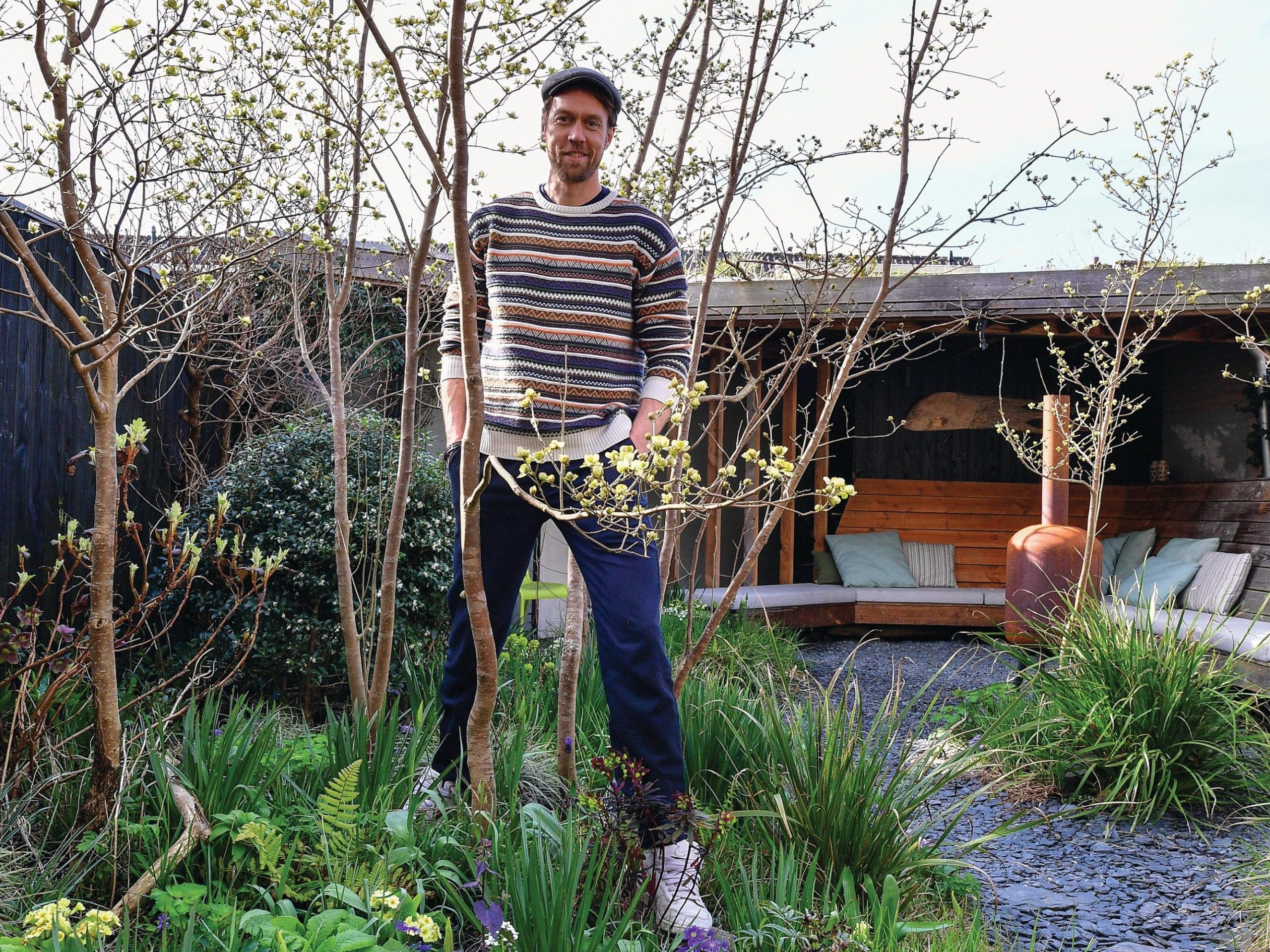 Man stood in garden
