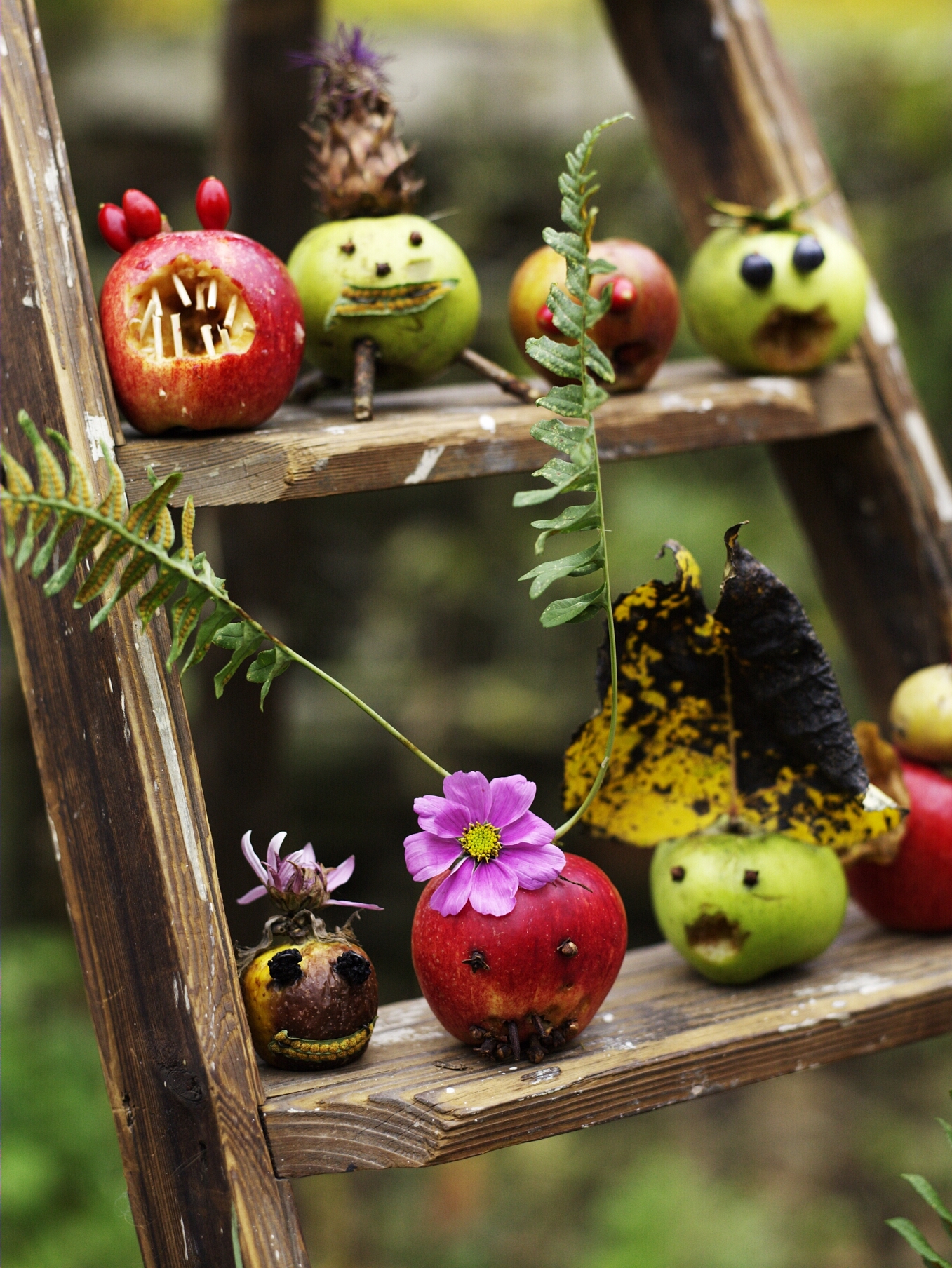 Scary apples for halloween and apple day