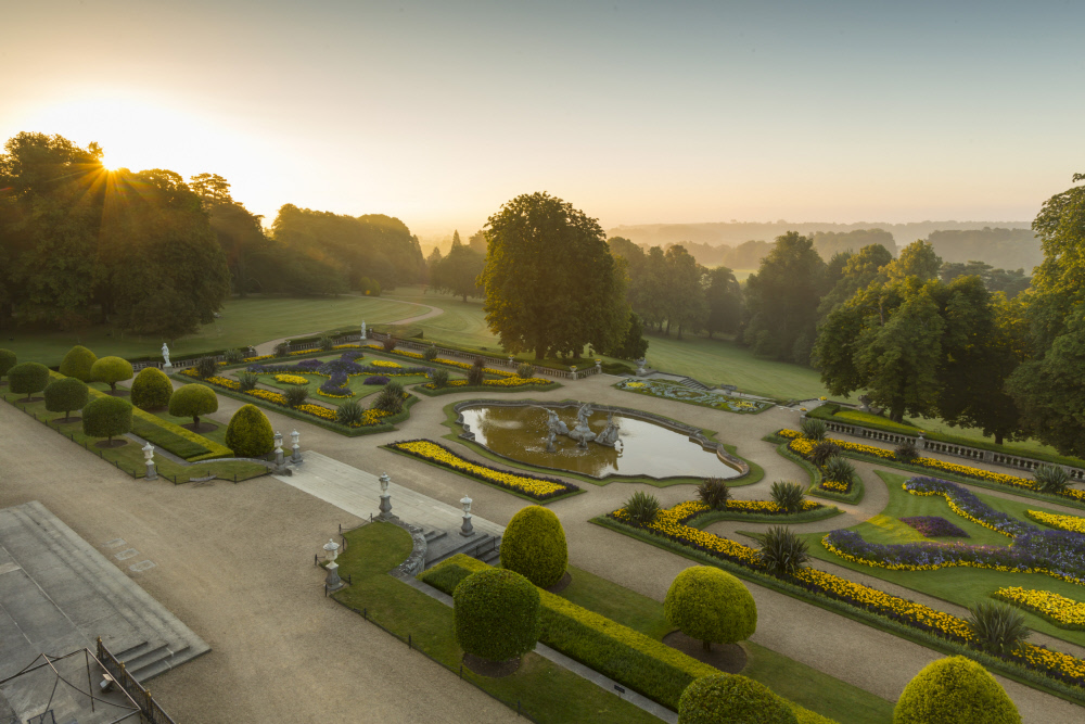 The Parterre at sunrise at Waddesdon Manor The Parterre at sunrise at Waddesdon Manor