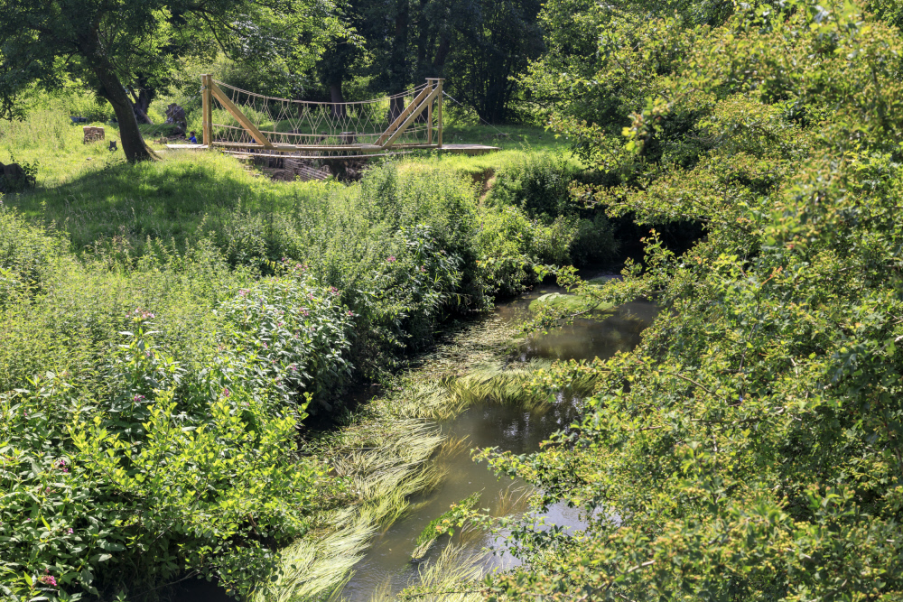 Rope bridge across the River Ouse at Sheffield Park Rope bridge across the River Ouse at Sheffield Park