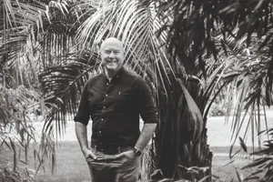 Eden project CEO Andy Jasper Man stood in garden