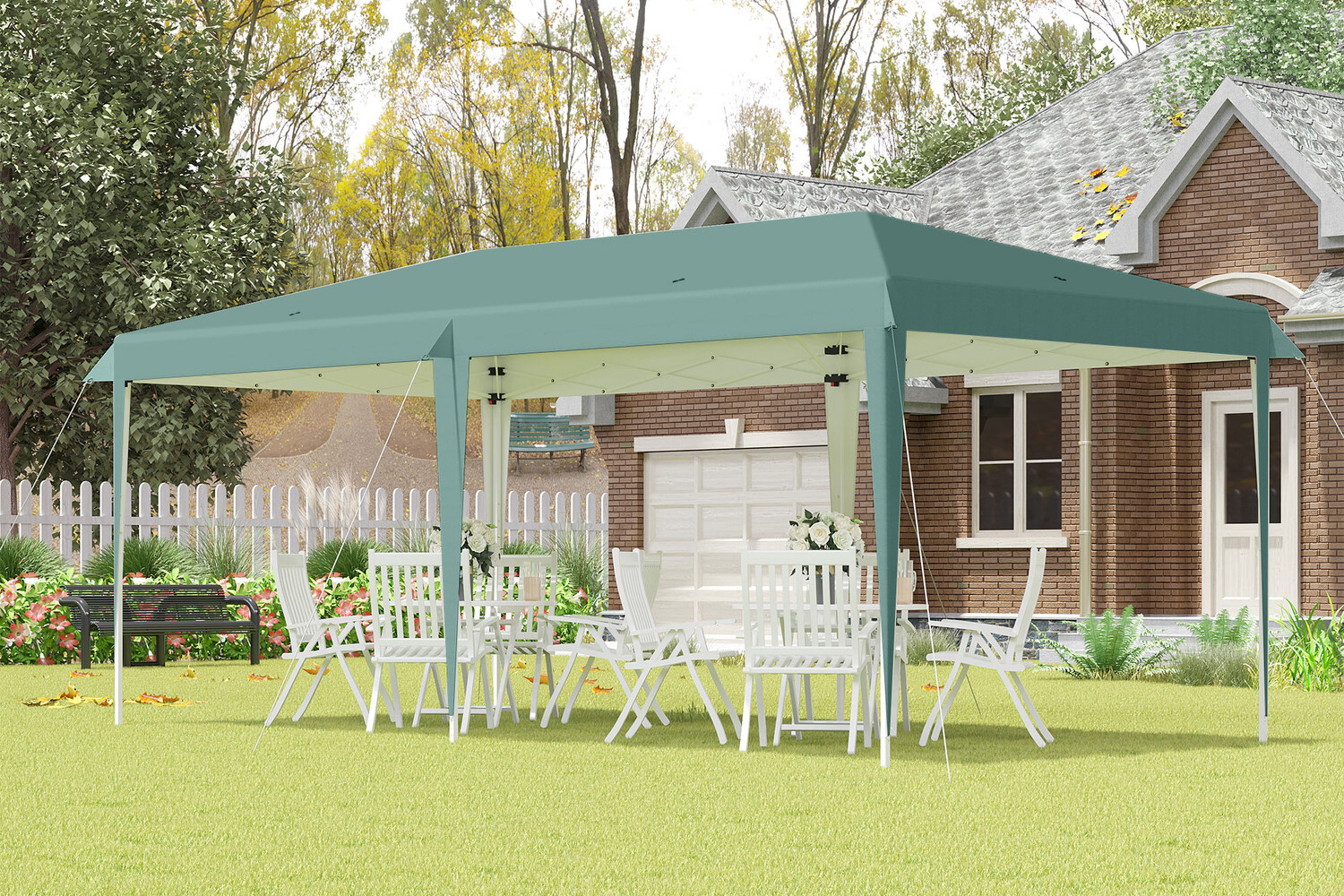 Outsunny Large Garden Gazebo in a garden