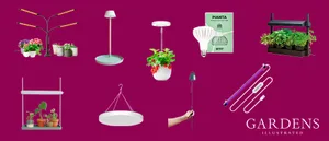 A selection of plant grow lights A selection of plant grow lights on a pink background