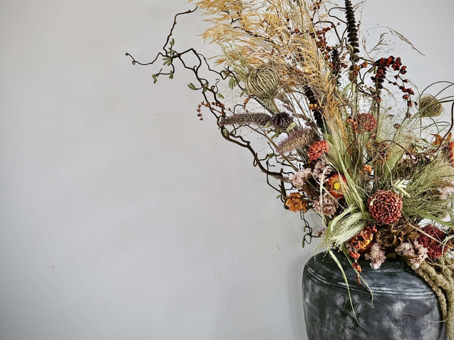 An autumn arrangement in a vase