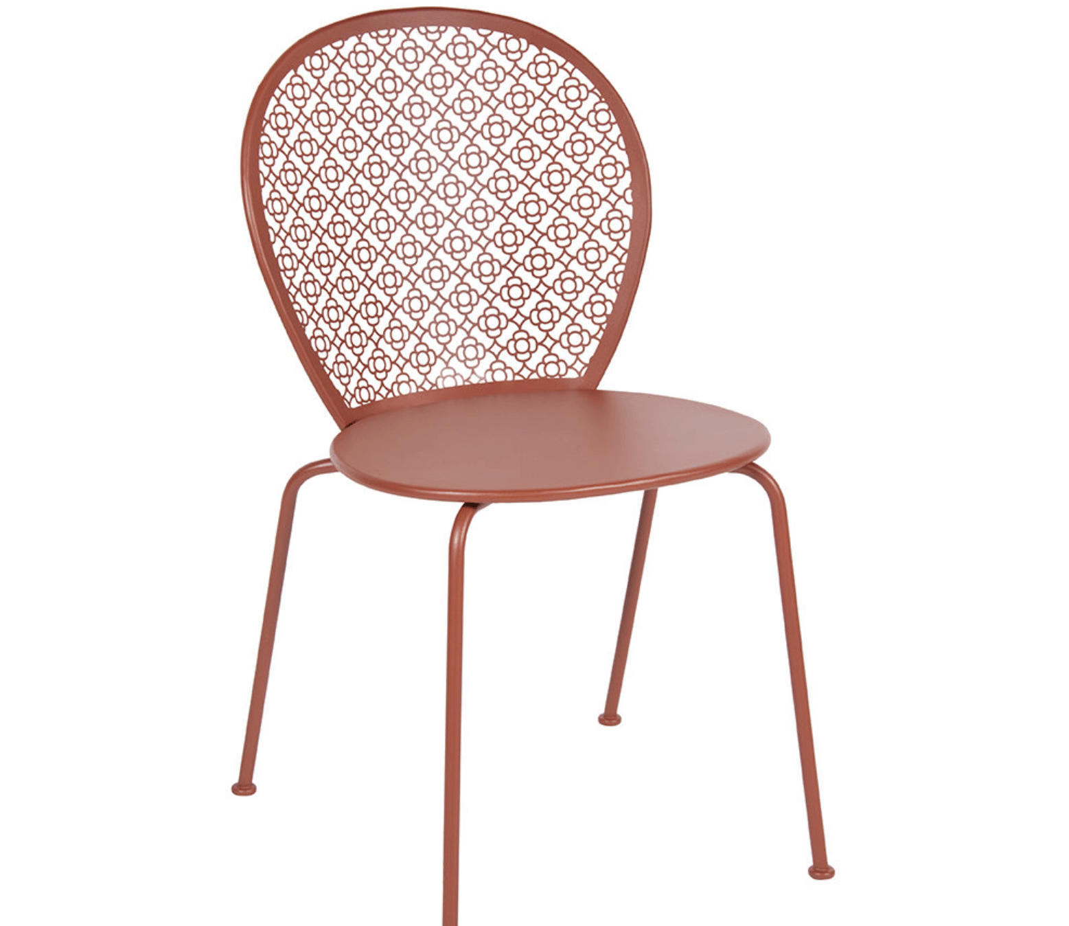 Red metal garden chair