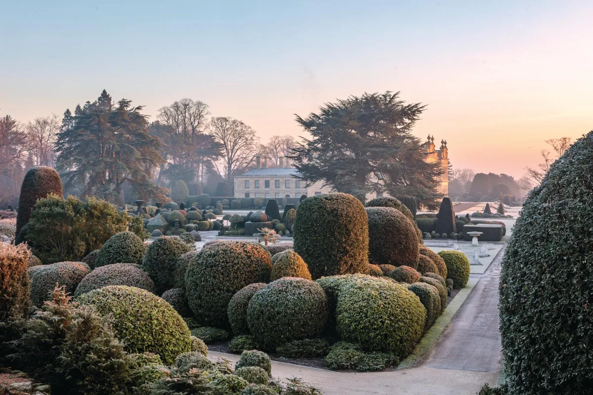 The winter garden at Brodsworth Hall Stately home and garden in winter
