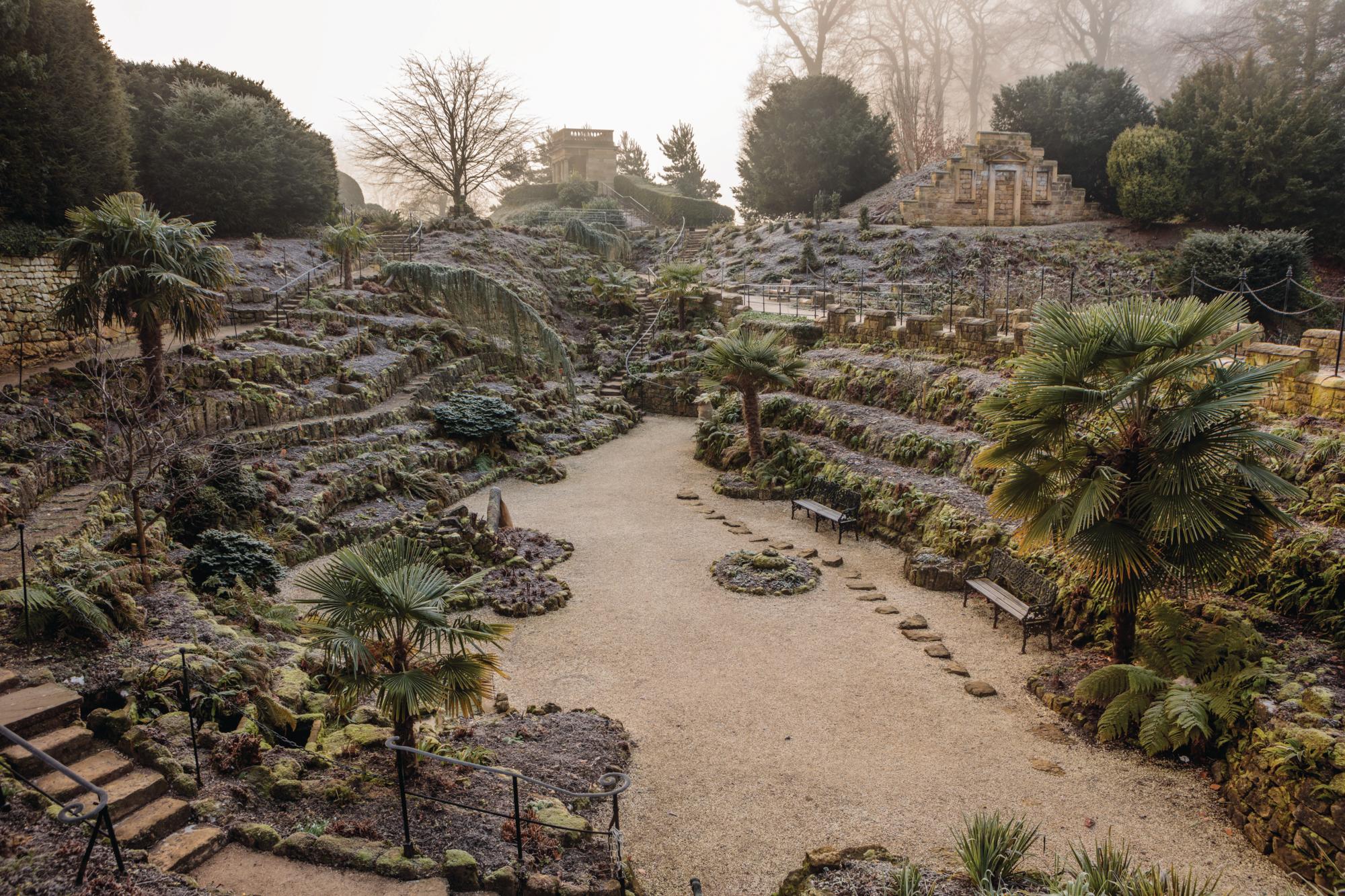 Garden grotto in winter