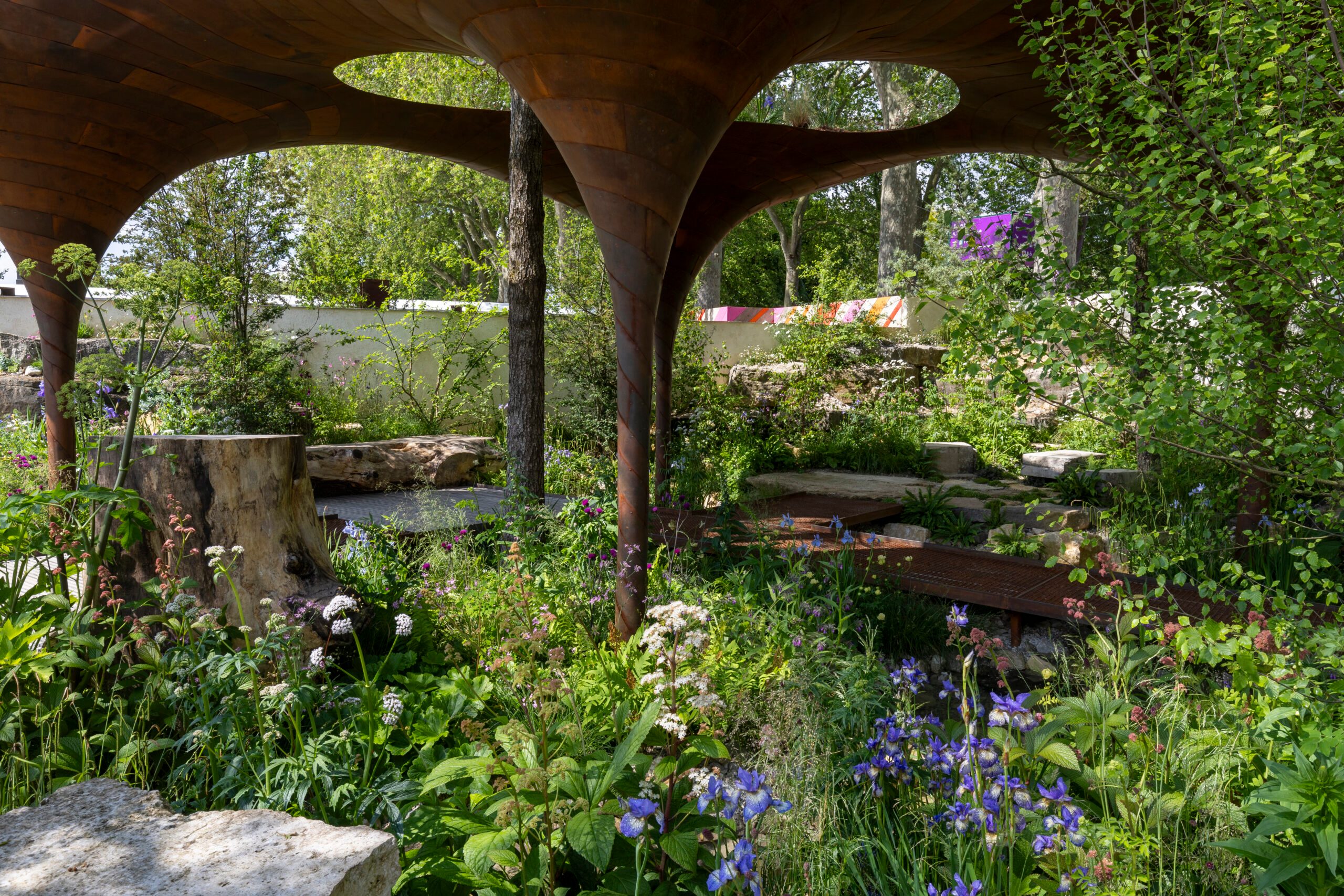 The WaterAid Garden. Designed by Tom Massey and Je Ahn at RHS Chelsea Flower Show 2024.