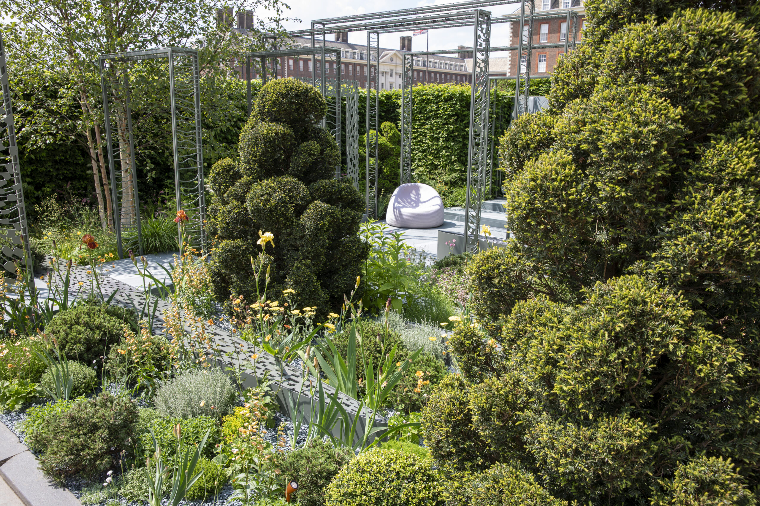 The Boodles National Gallery Garden at RHS Chelsea Flower Show 2024. Designed by Catherine McDonald. Sponsored by Boodles