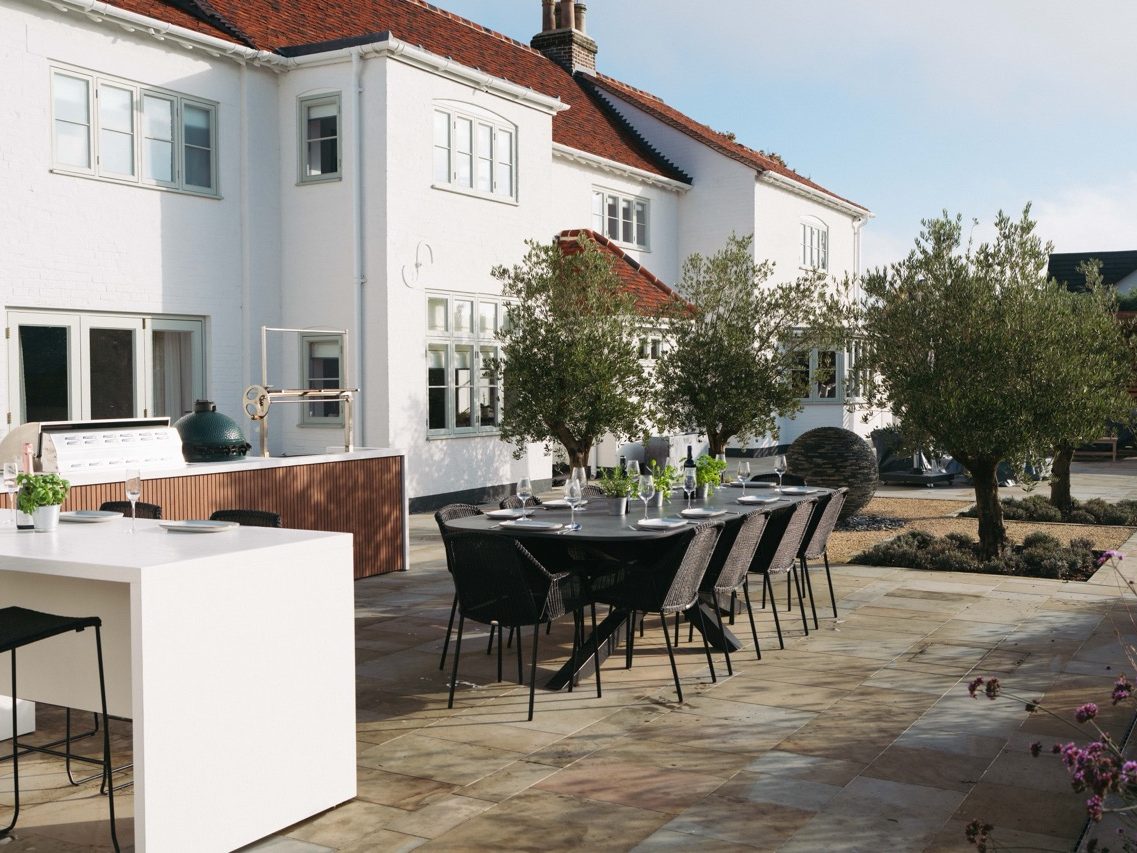 House and outdoor seating