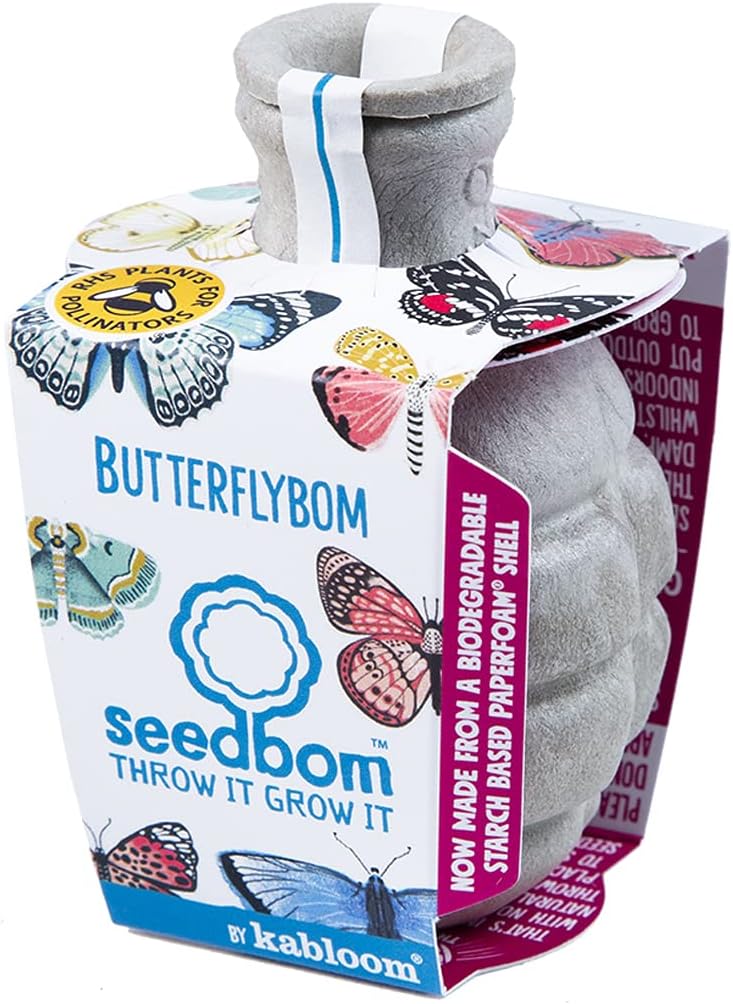 Butterfly Seedbom on a white background