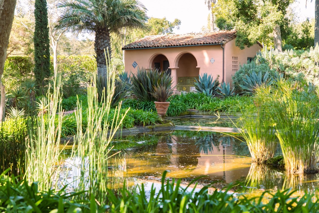 Lotusland’s Water Garden is just one of its many garden ‘rooms’. Credit: Kim Baile