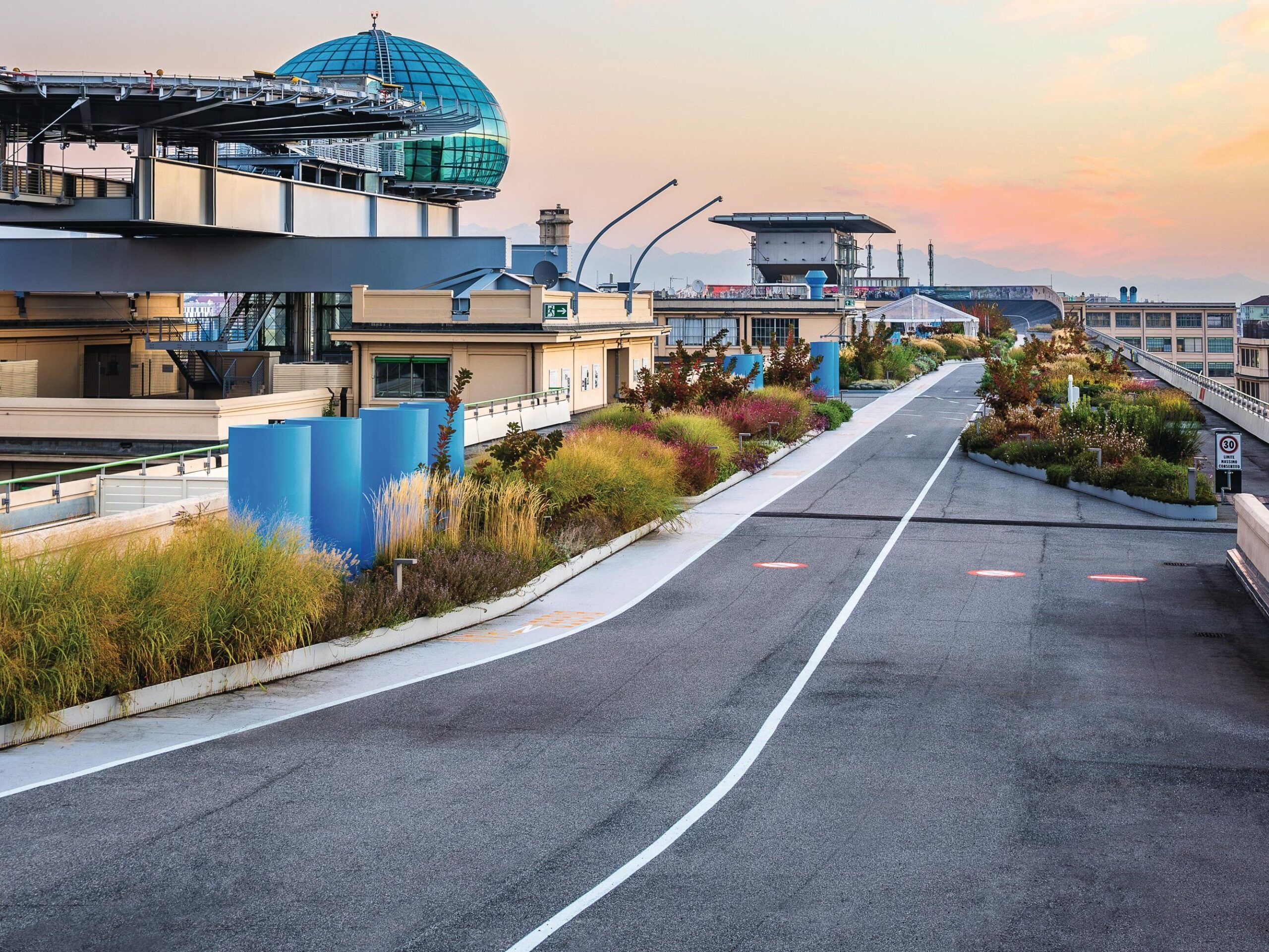 Fiat factory building, Lingotto, from Benedetto Camerana and landscape architect Cristiana Ruspa from Giardino Segreto