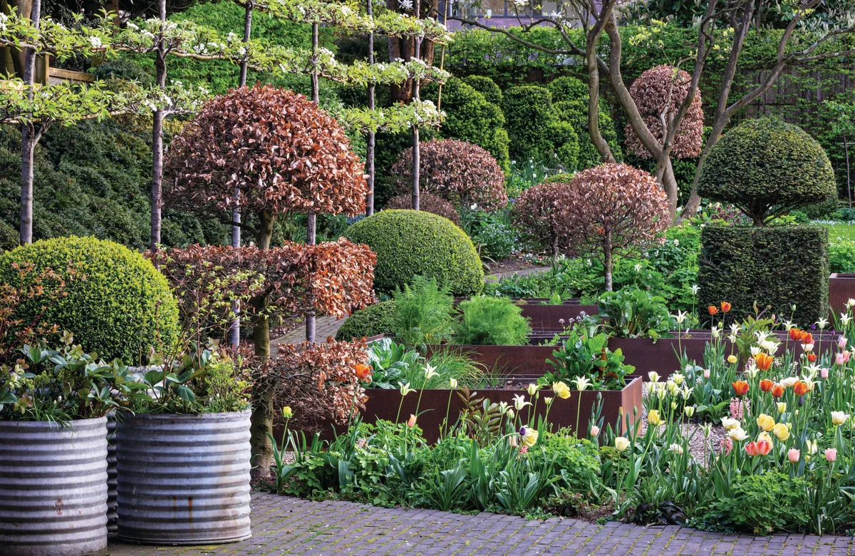 Corten raised beds in a city garden designed by Arne Maynard © Richard Bloom Corten raised beds in a city garden designed by Arne Maynard © Richard Bloom