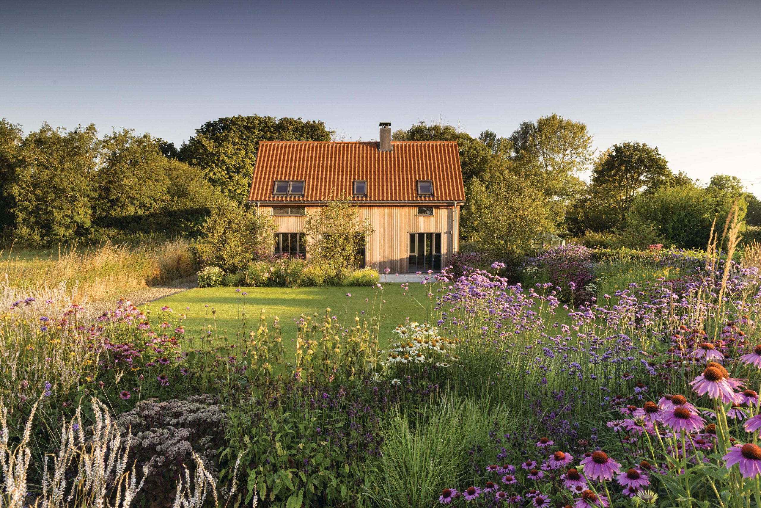 Garden with lawn and house