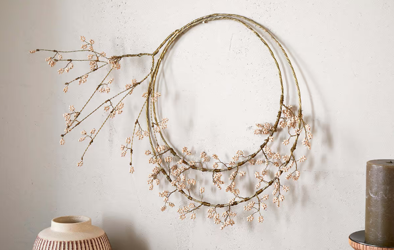 Tanu layered mango wood beaded wreath