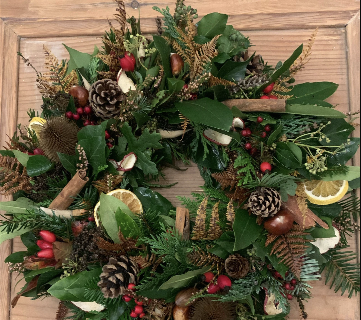 Fresh foliage wreath from Etsy