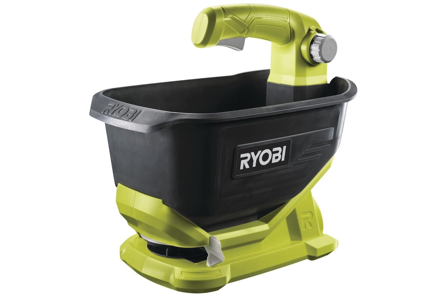 Ryobi Cordless Seed Spreader on a white background