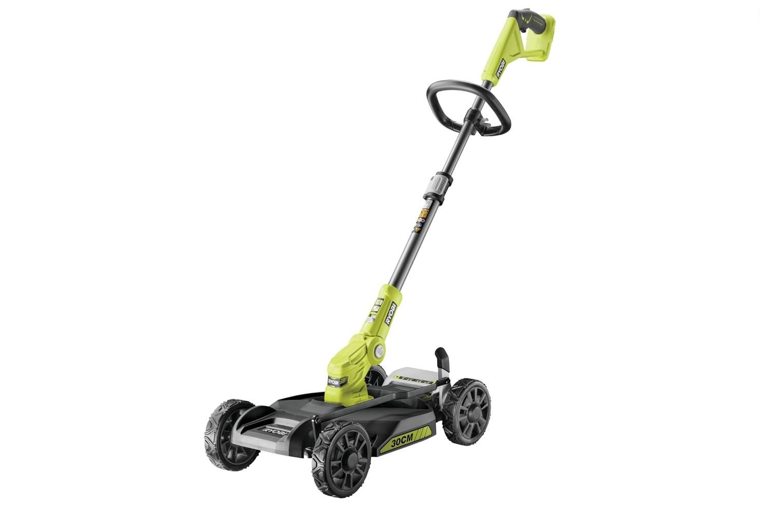 Ryobi mower on a white background