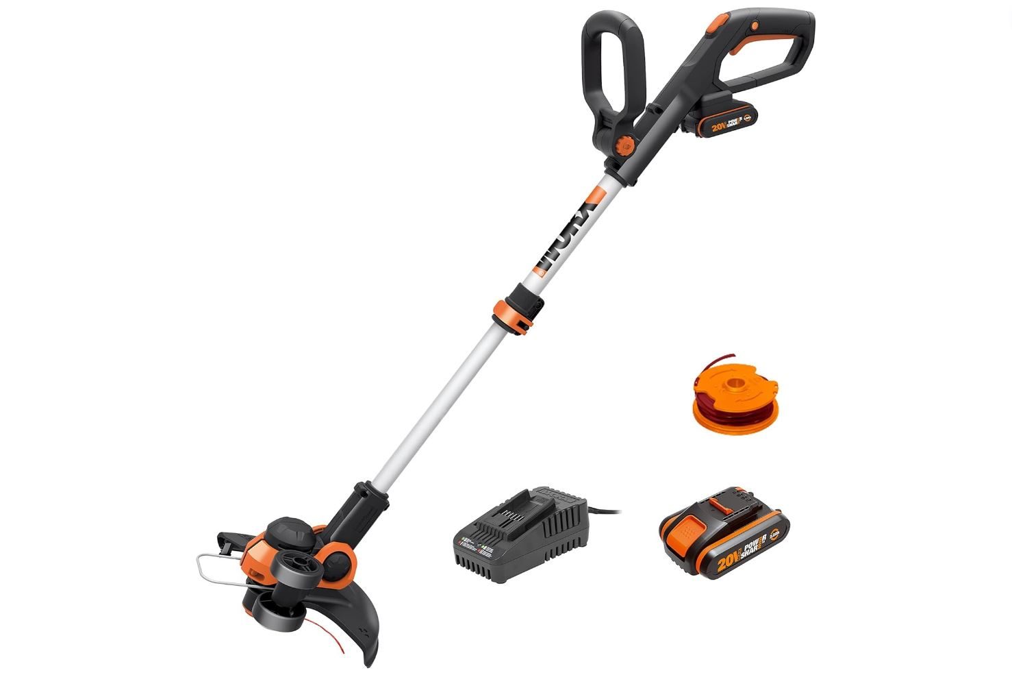 WORX 20V Cordless Grass Trimmer on a white background