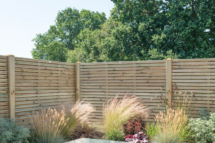 Forest 6' x 6' Pressure Treated Contemporary Double Slatted Fence Panel