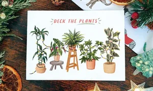 Houseplant Christmas card designs Houseplant Christmas card designs