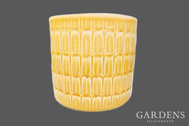 Textured glazed planter