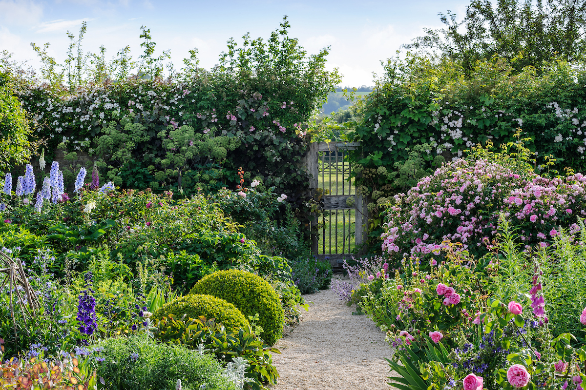 Visitors get a sneak peek of the landscape beyond Upper Sydling House’s garden in Dorset