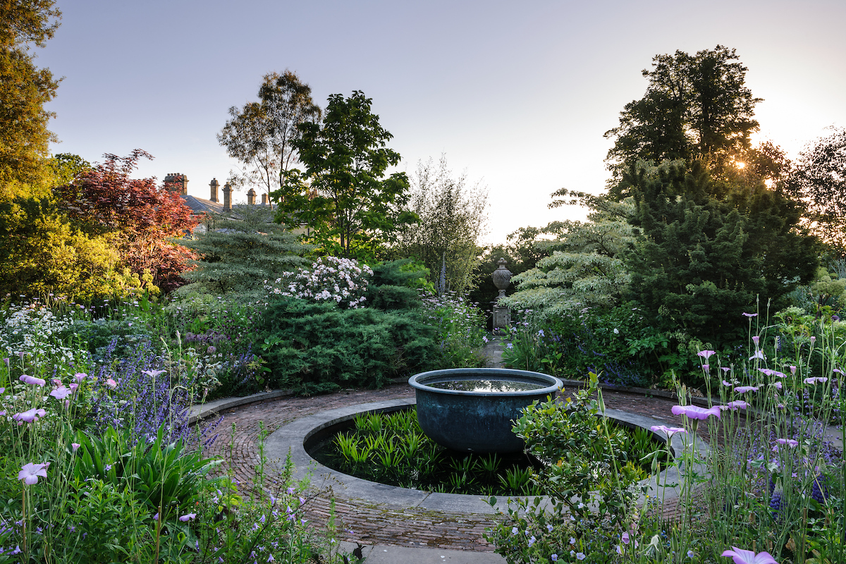 A large water bowl forms the centre of Malverleys’ Cool Garden in Hampshire, managed by head gardener Matthew Reese