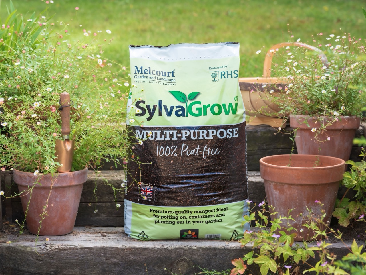 SylvaGrow Multipurpose Compost in a garden