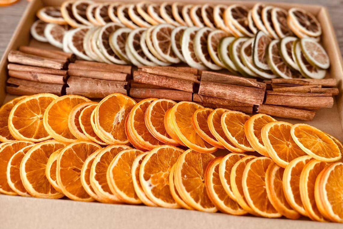 Dried fruit slices on a table