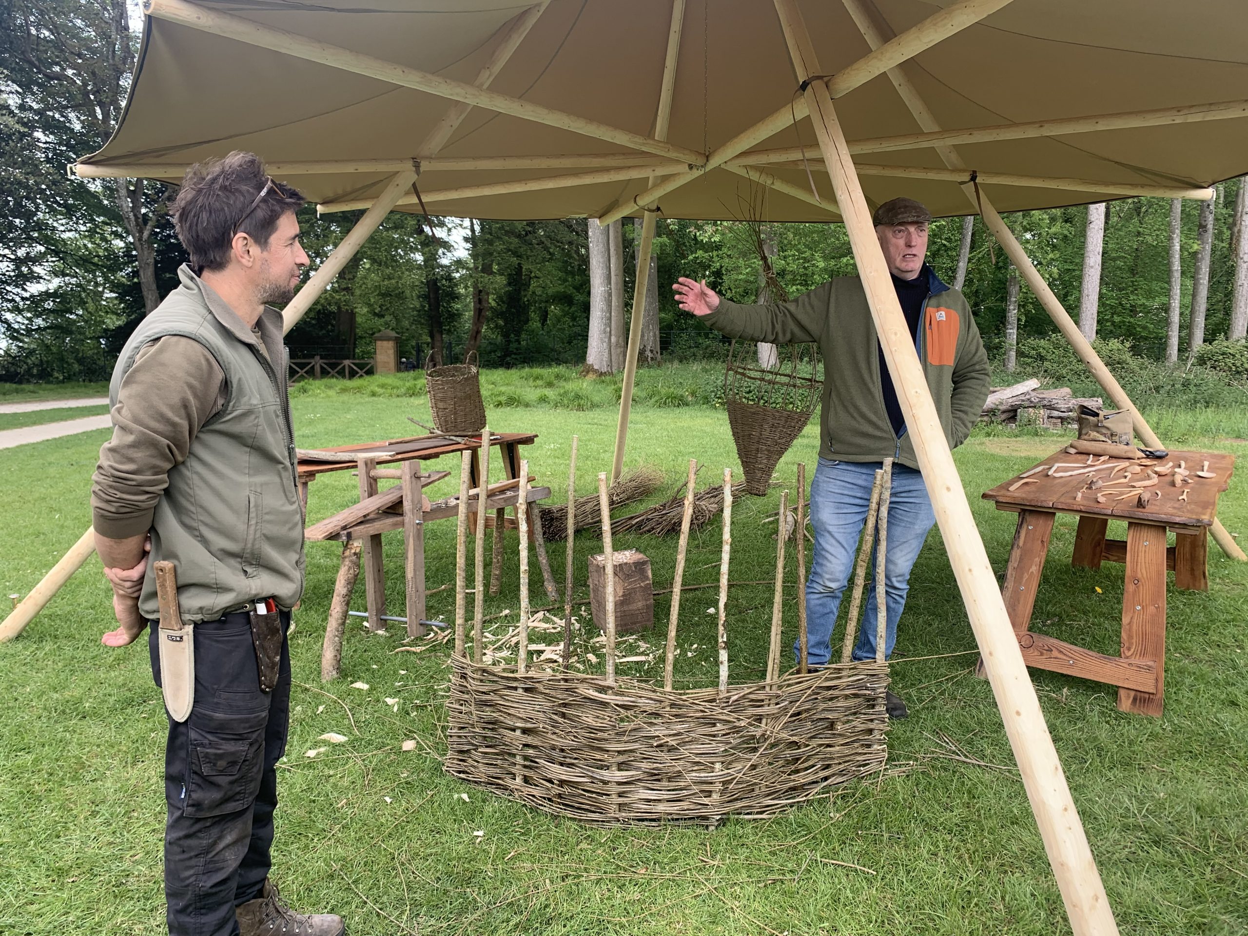 A willow-weaving demonstration