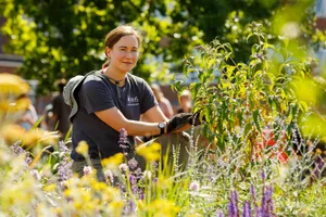 Horticulture student Emma Leaper poses in the garden she designed for the Kings College Horticulture student Emma Leaper poses in the garden she designed for the Kings College