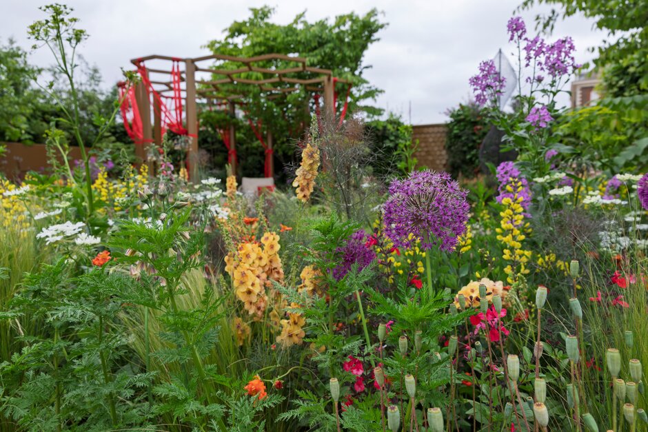 Tackle HIV Challenging Stigma Garden. Designed by Manoj Malde. Small Show Garden at RHS Chelsea Flower Show 2025 © Sarah Cuttle